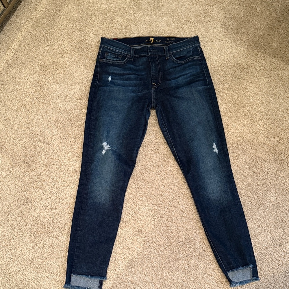 7 for all mankind Women's Dark Blue Jeans